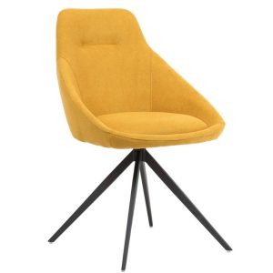 Žlutá látková jídelní židle Somcasa Celia  - Výška85 cm- Šířka 55 cm