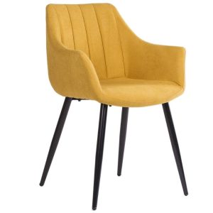 Žlutá látková jídelní židle Somcasa Fiona  - Výška83 cm- Šířka 56 cm