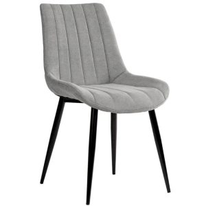Světle šedá látková jídelní židle Somcasa Mila  - Výška88 cm- Šířka 51 cm
