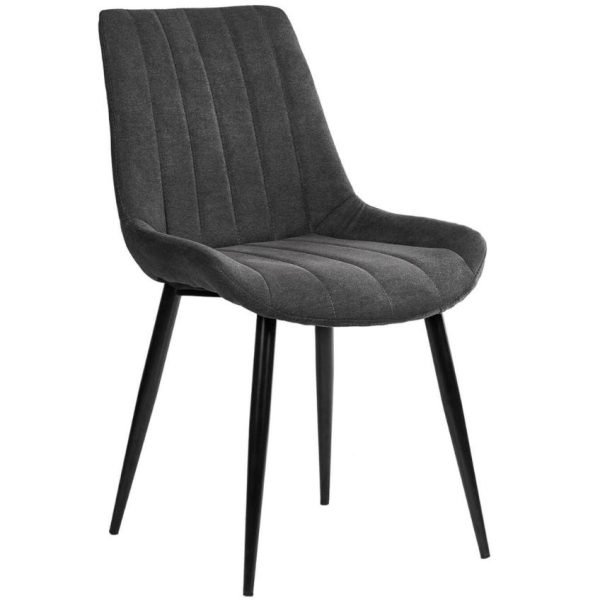 Tmavě šedá látková jídelní židle Somcasa Mila  - Výška88 cm- Šířka 51 cm