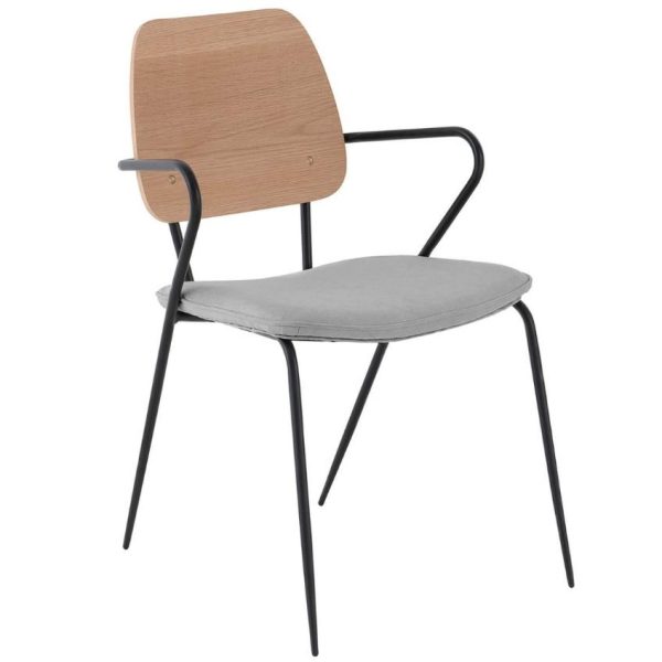 Šedá dřevěná jídelní židle Somcasa Darla  - Výška82 cm- Šířka 55 cm