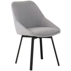Světle šedá látková jídelní židle Somcasa Amelie  - Výška84 cm- Šířka 52 cm