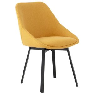 Žlutá látková jídelní židle Somcasa Amelie  - Výška84 cm- Šířka 52 cm