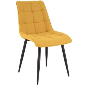 Žlutá látková jídelní židle Somcasa Muriel  - Výška89 cm- Šířka 48