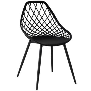 Černá plastová jídelní židle Somcasa Josie  - Výška84 cm- Šířka 49 cm