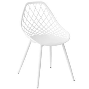 Bílá plastová jídelní židle Somcasa Josie  - Výška84 cm- Šířka 49 cm