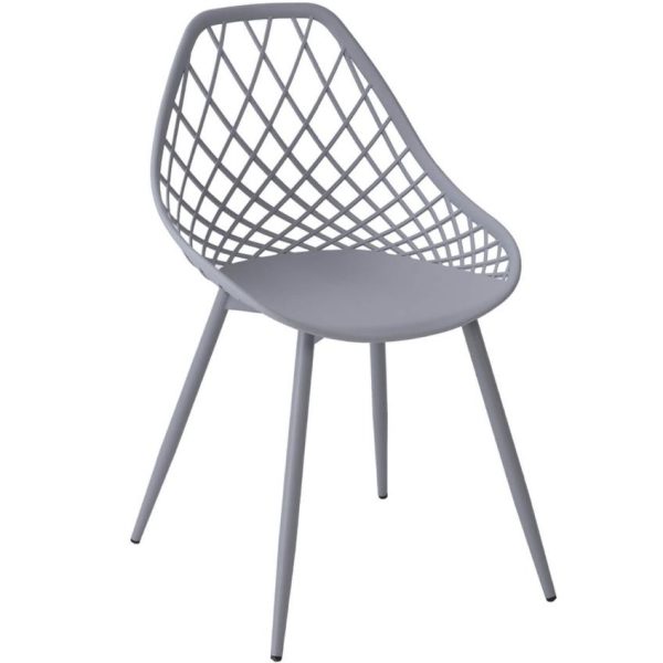 Šedá plastová jídelní židle Somcasa Josie  - Výška84 cm- Šířka 49 cm