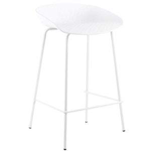 Bílá plastová barová židle Somcasa Netta 74 cm  - Výška74 cm- Šířka 43 cm