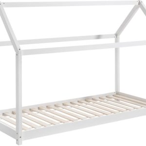 Bílá borovicová dětská postel Vipack Cabane 90 x 200 cm  - Výška142 cm- Šířka 98 cm
