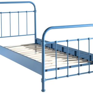 Modrá kovová postel Vipack New York 90 x 200 cm  - Výška110/82