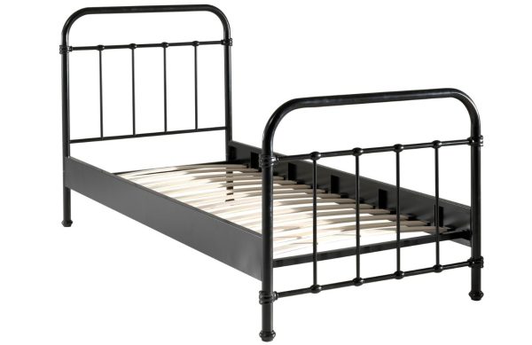 Černá kovová postel Vipack New York 90 x 200 cm  - Výška110/82