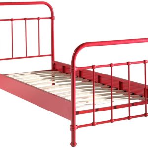 Červená kovová postel Vipack New York 90 x 200 cm  - Výška110/82