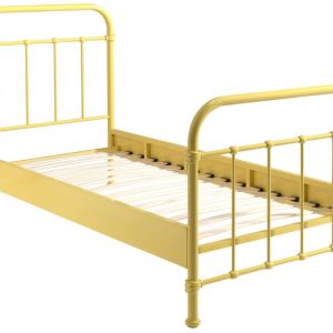 Žlutá kovová postel Vipack New York 90 x 200 cm  - Výška110/82