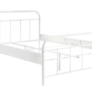 Bílá kovová postel Vipack Boston 140 x 200 cm  - Výška93/66