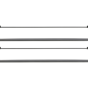 Hoorns Set dvou černých kovových polic Mirtl 100 cm  - Výška16 cm- Šířka 100 cm