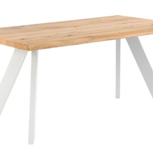 Dubový jídelní stůl Somcasa Lucina 220 x 100 cm s bílou podnoží  - Výška75 cm- Šířka 220 cm