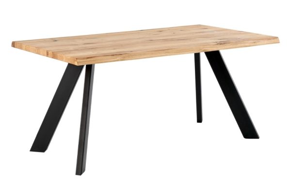 Dubový jídelní stůl Somcasa Lucina 220 x 110 cm s černou podnoží  - Výška75 cm- Šířka 220 cm