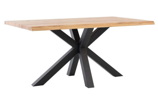 Dubový jídelní stůl Somcasa Grace 180 x 95 cm s černou podnoží  - Výška75 cm- Šířka 180 cm