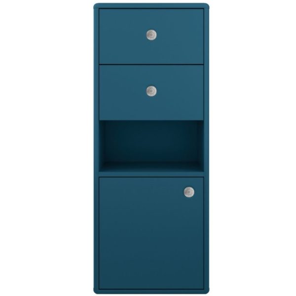 Tmavě modrá  lakovaná koupelnová skříňka Tom Tailor Color Bath 100 x 40 cm  - Výška100 cm- Šířka 40 cm