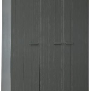 Hoorns Tmavě šedá dřevěná skříň Koben 158 cm  - Výška203 cm- Šířka 158 cm