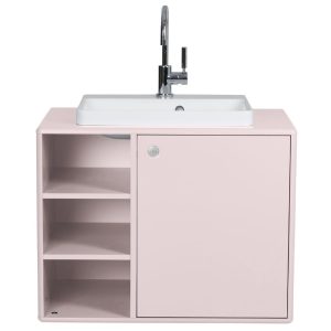 Růžová lakovaná umyvadlová skříňka Tom Tailor Color Bath II. 62 x 80 cm s umyvadlem  - Výška62 cm- Šířka 80 cm