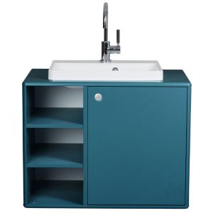 Tmavě modrá lakovaná umyvadlová skříňka Tom Tailor Color Bath II. 62 x 80 cm s umyvadlem  - Výška62 cm- Šířka 80 cm