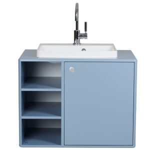 Světle modrá lakovaná umyvadlová skříňka Tom Tailor Color Bath II. 62 x 80 cm s umyvadlem  - Výška62 cm- Šířka 80 cm