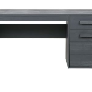 Hoorns Tmavě šedý pracovní stůl Koben 141 cm  - Výška74 cm- Šířka 141 cm