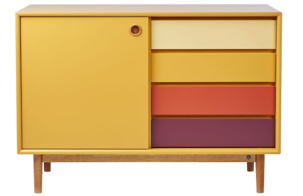 Hořčicově žlutá lakovaná komoda Tom Tailor Color Box 114 x 44 cm  - Výška80 cm- Šířka 114 cm