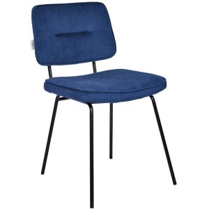 Tmavě modrá manšestrová jídelní židle Tom Tailor Color Tube  - Výška81 cm- Šířka 46 cm