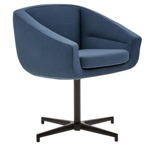Tmavě modrá otočná konferenční židle Softline Aiko  - Výška75 cm- Šířka 64 cm