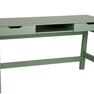 Hoorns Zelený masivní pracovní stůl Warde 140x62 cm  - Výška75 cm- Šířka 140 cm