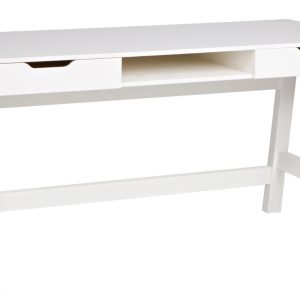 Hoorns Bílý masivní pracovní stůl Warde 140x62 cm  - Výška75 cm- Šířka 140 cm