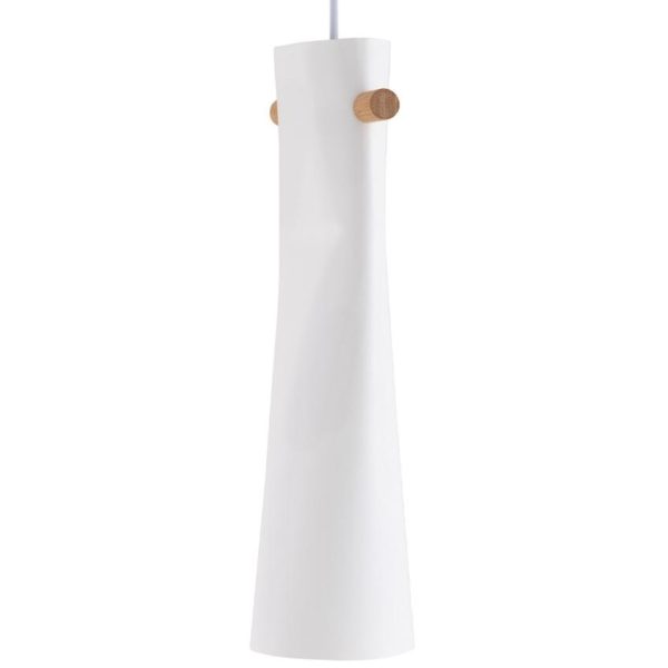 Bílé kovové závěsné světlo Somcasa Altea 13 cm  - Výška40 cm- Průměr 13 cm