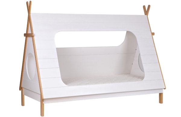 Hoorns Bílá dětská postel Wooliz 90 x 200 cm  - Výška163 cm- Šířka 215 cm