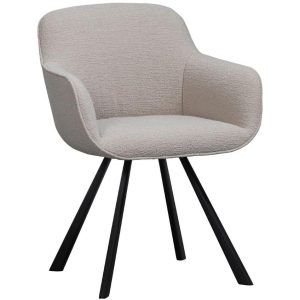 Hoorns Šedá látková jídelní židle June  - výška79 cm- šířka 58 cm