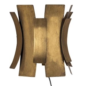 Hoorns Mosazné kovové nástěnné svítidlo Jermaine 27 cm  - Výška27 cm- Šířka 25 cm