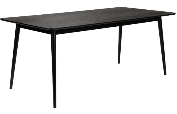 White Label Černý jasanový jídelní stůl WLL FABIO 160 x 80 cm  - Výška75 cm- Šířka 160 cm
