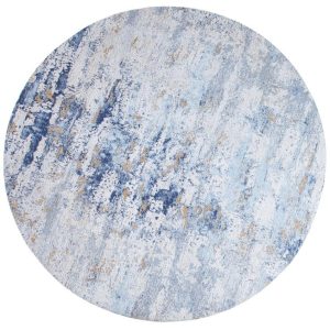 Moebel Living Modrý látkový koberec Charlize 150 cm  - Průměr150 cm- Výška 1 cm