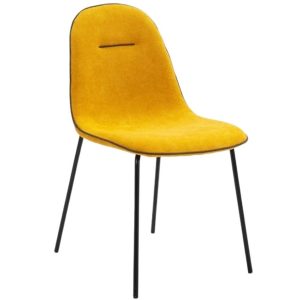 Hořčicově žlutá látková jídelní židle Marckeric Nene  - Výška85 cm- Šířka 44