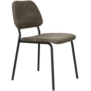 Zelená sametová jídelní židle DUTCHBONE Darby  - Výška93 cm- Šířka 45 cm