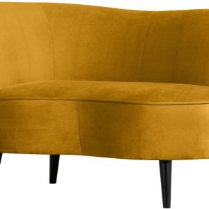 Hoorns Okrově žluté sametové lounge křeslo Norma 112 cm