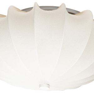White Label Bílé látkové stropní světlo WLL SHEM 60 cm  - Výška18 cm- Průměr 60 cm