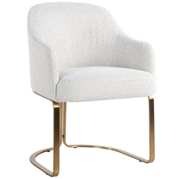 Bílá látková jídelní židle Richmond Hadley  - Výška83 cm- Šířka 62 cm