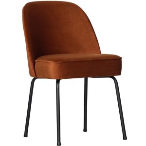 Hoorns Cihlově červená sametová jídelní židle Tergi  - Výška83 cm- Šířka 50 cm