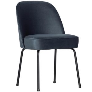 Hoorns Šedomodrá sametová jídelní židle Tergi  - Výška83 cm- Šířka 50 cm