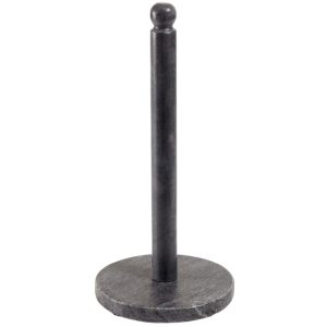 Černý mramorový držák na roli kuchyňských utěrek Kave Home Willard  - Výška31 cm- Průměr 15 cm