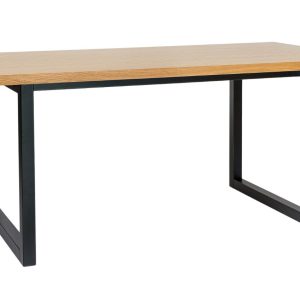 Dubový rýhovaný jídelní stůl Woodman Camden s březovou podnoží 180 x 90 cm  - Výška75 cm- Šířka 180 cm