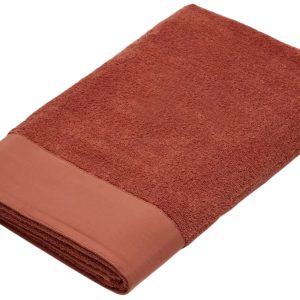 Terakotově červený bavlněný ručník Kave Home Takeshi 90 x 150 cm  - Šířka90 cm- Délka 150 cm