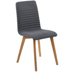 Scandi Antracitově šedá látková jídelní židle Areta  - Výška90 cm- Šířka 42 cm